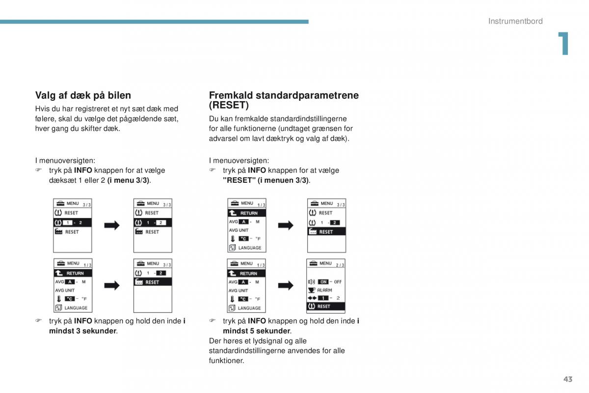 Peugeot 4008 Bilens instruktionsbog / page 45