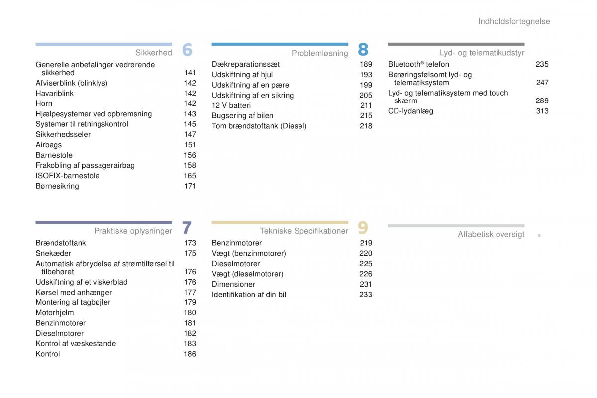 Peugeot 4008 Bilens instruktionsbog / page 5