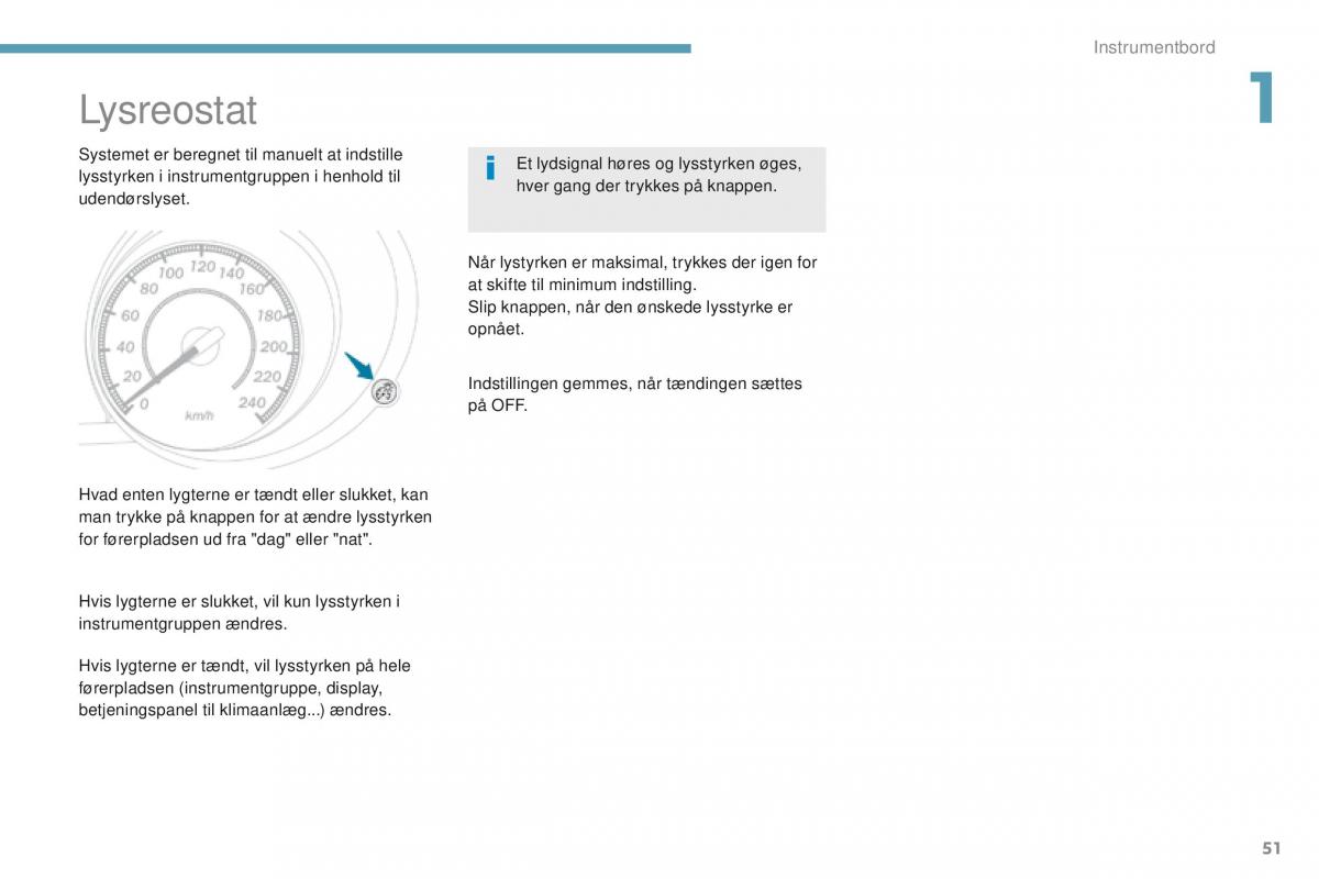 Peugeot 4008 Bilens instruktionsbog / page 53