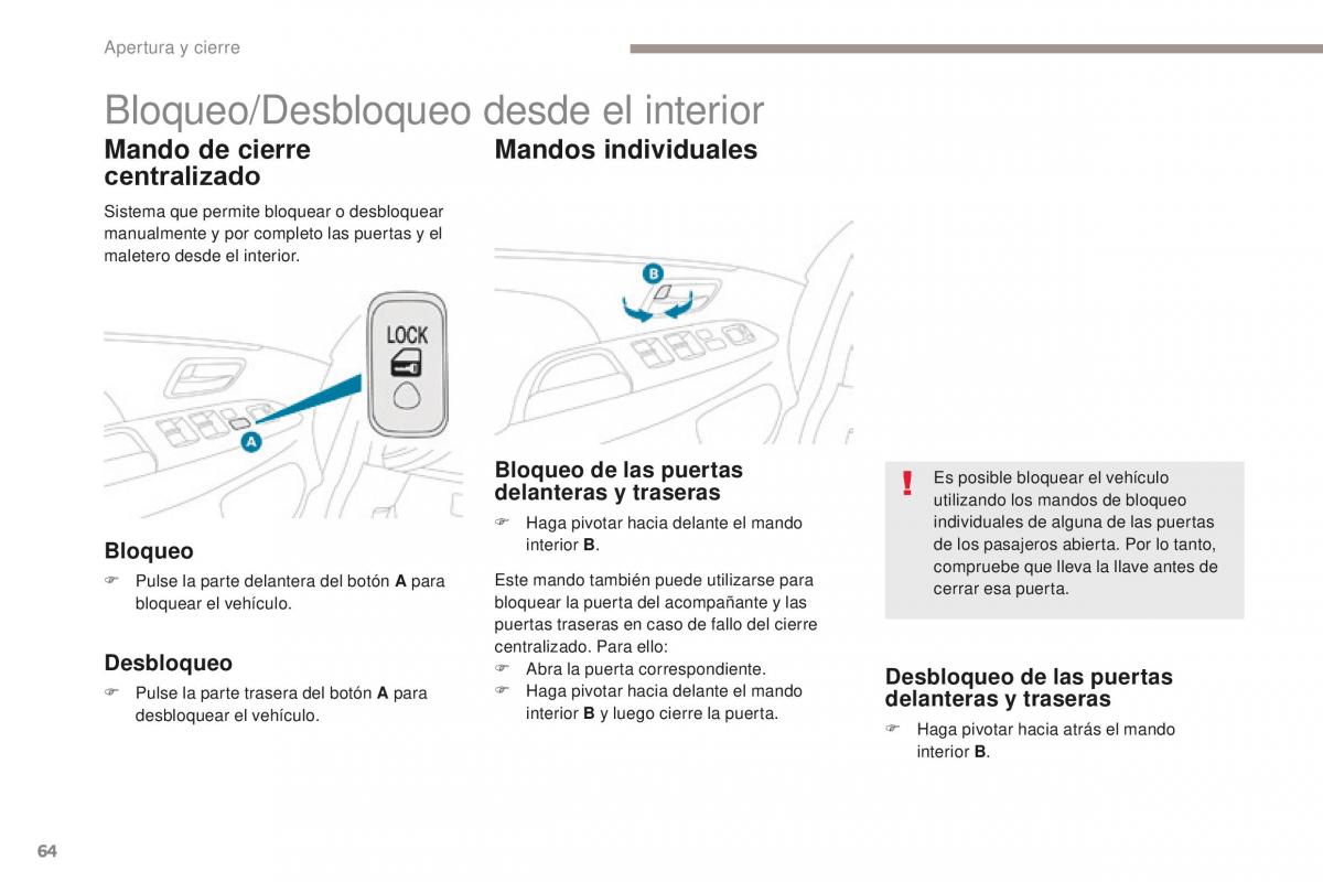 Peugeot 4008 manual del propietario / page 66