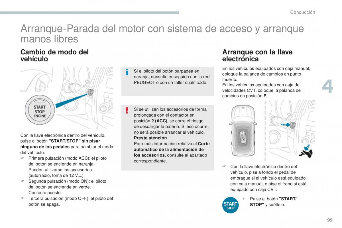 Peugeot 4008 manual del propietario / page 101