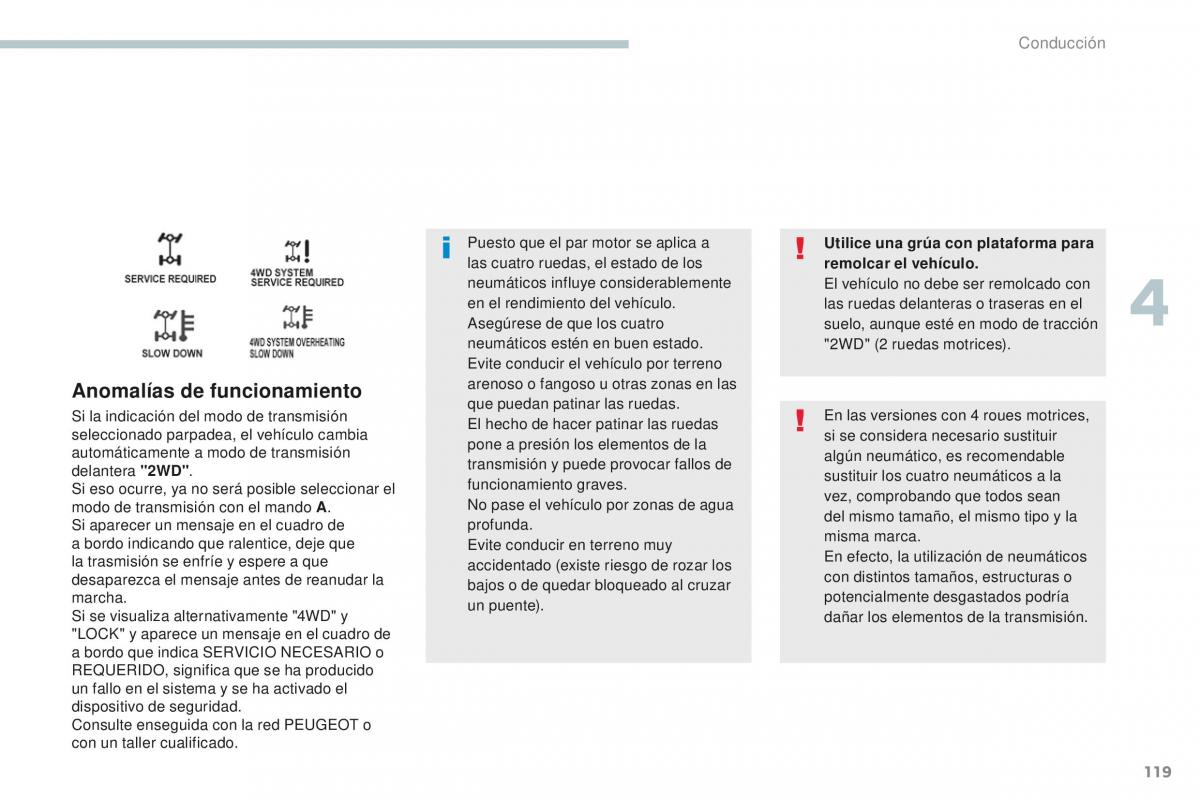 Peugeot 4008 manual del propietario / page 121