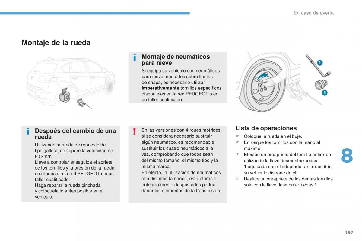 Peugeot 4008 manual del propietario / page 199