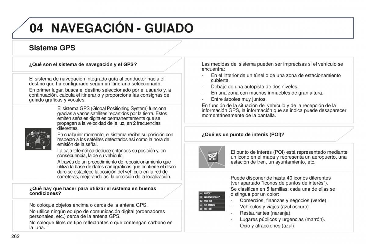 Peugeot 4008 manual del propietario / page 264