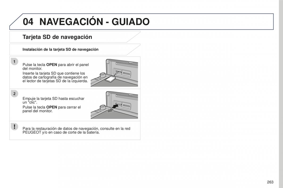 Peugeot 4008 manual del propietario / page 265