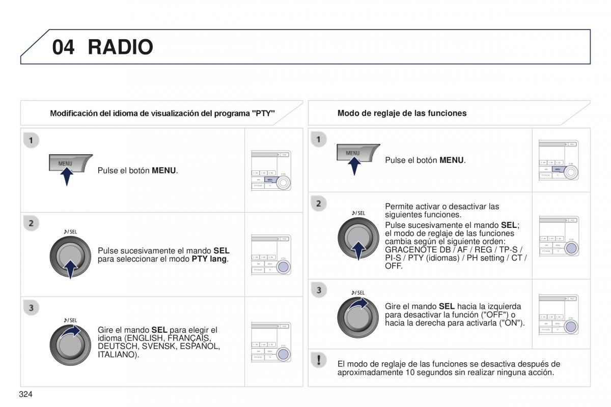 Peugeot 4008 manual del propietario / page 326