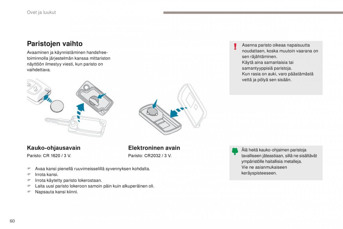 Peugeot 4008 omistajan kasikirja / page 62