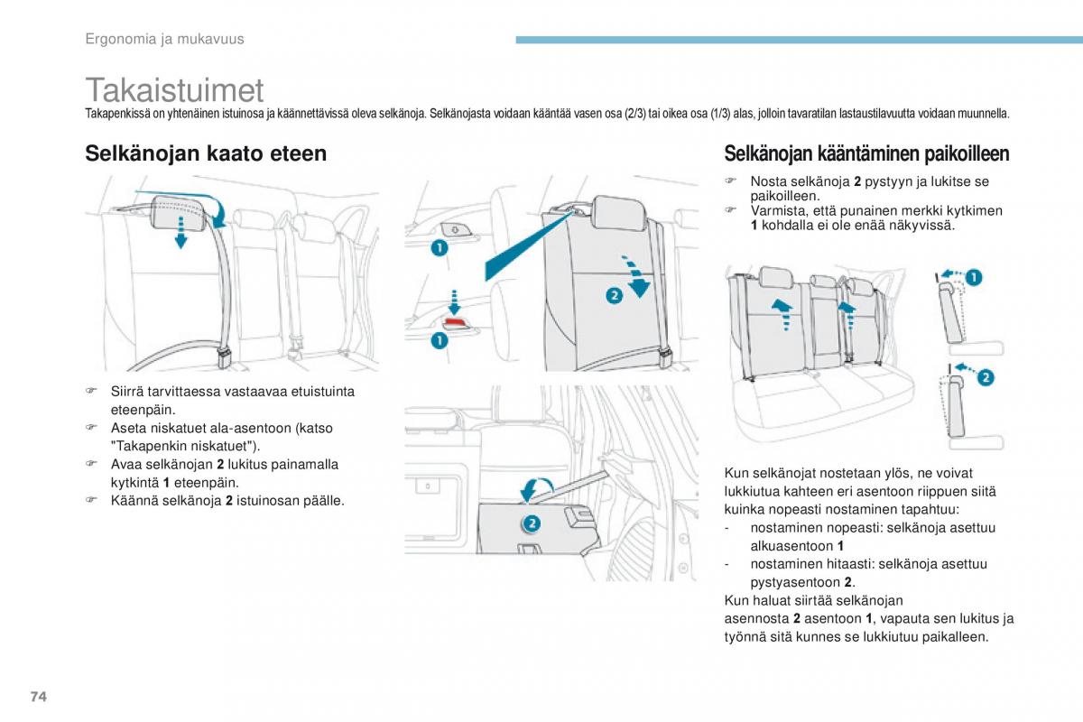 Peugeot 4008 omistajan kasikirja / page 76