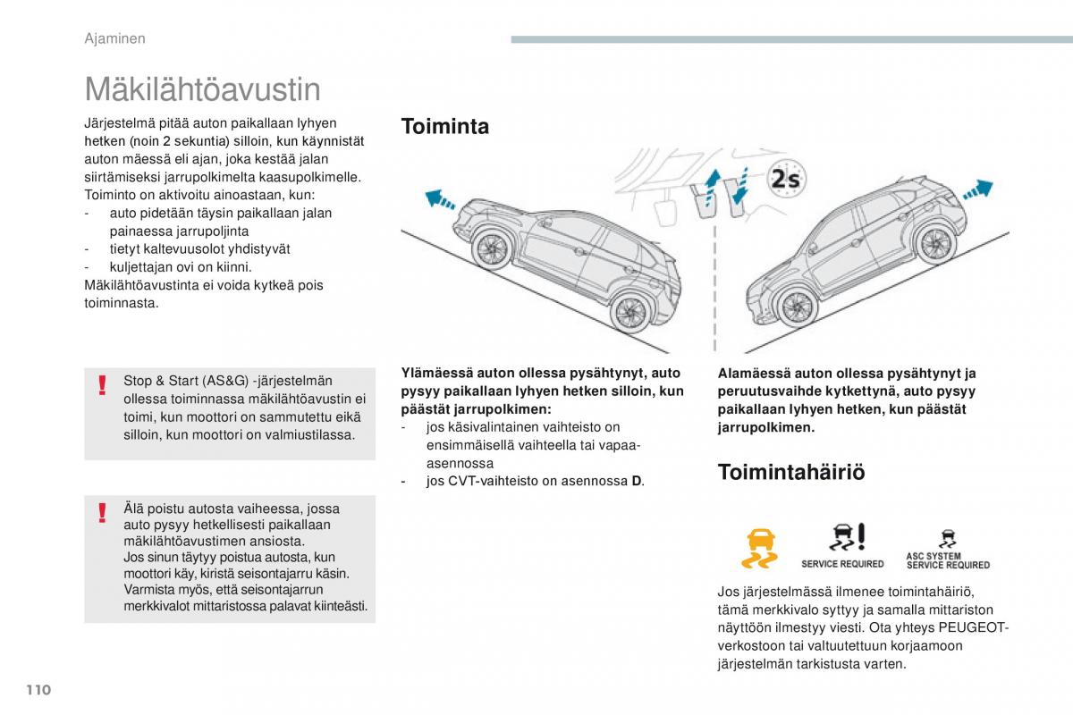 Peugeot 4008 omistajan kasikirja / page 112