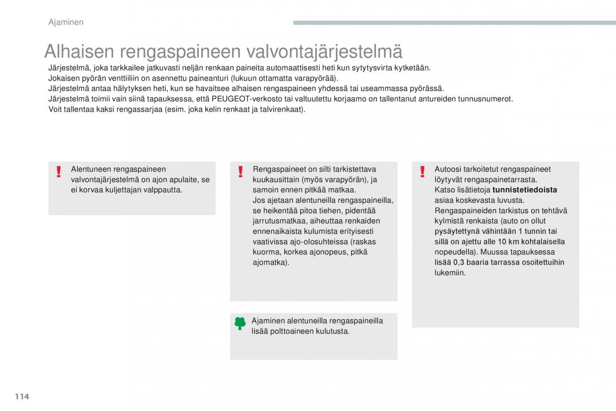 Peugeot 4008 omistajan kasikirja / page 116