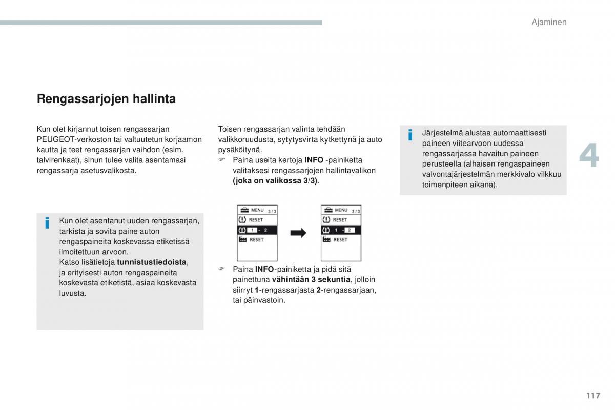 Peugeot 4008 omistajan kasikirja / page 119