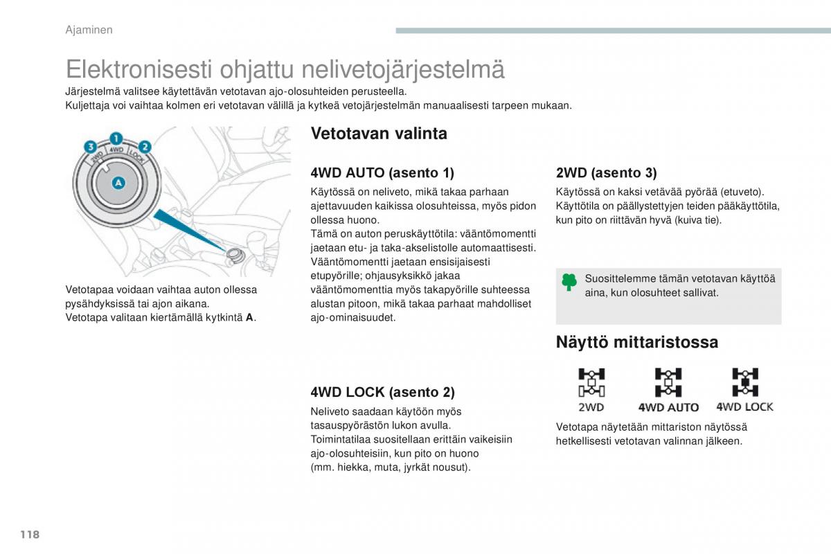 Peugeot 4008 omistajan kasikirja / page 120