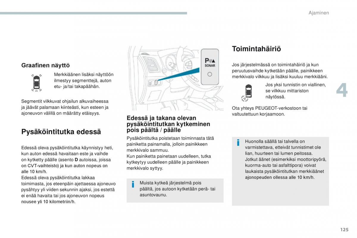 Peugeot 4008 omistajan kasikirja / page 127