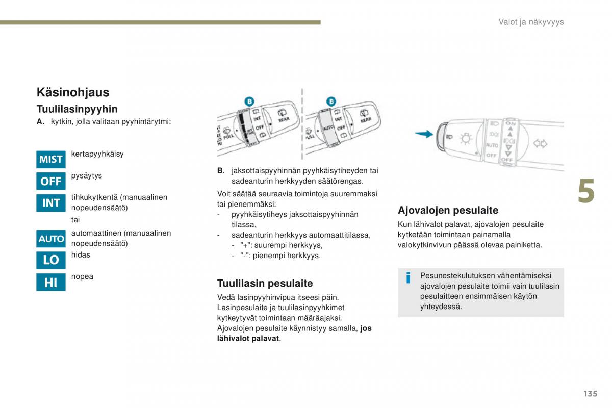 Peugeot 4008 omistajan kasikirja / page 137