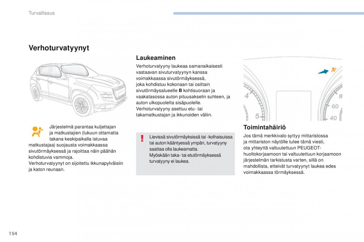 Peugeot 4008 omistajan kasikirja / page 156