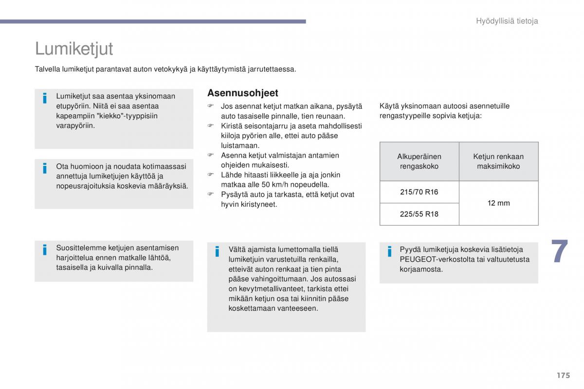 Peugeot 4008 omistajan kasikirja / page 177