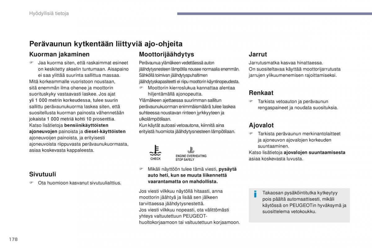 Peugeot 4008 omistajan kasikirja / page 180