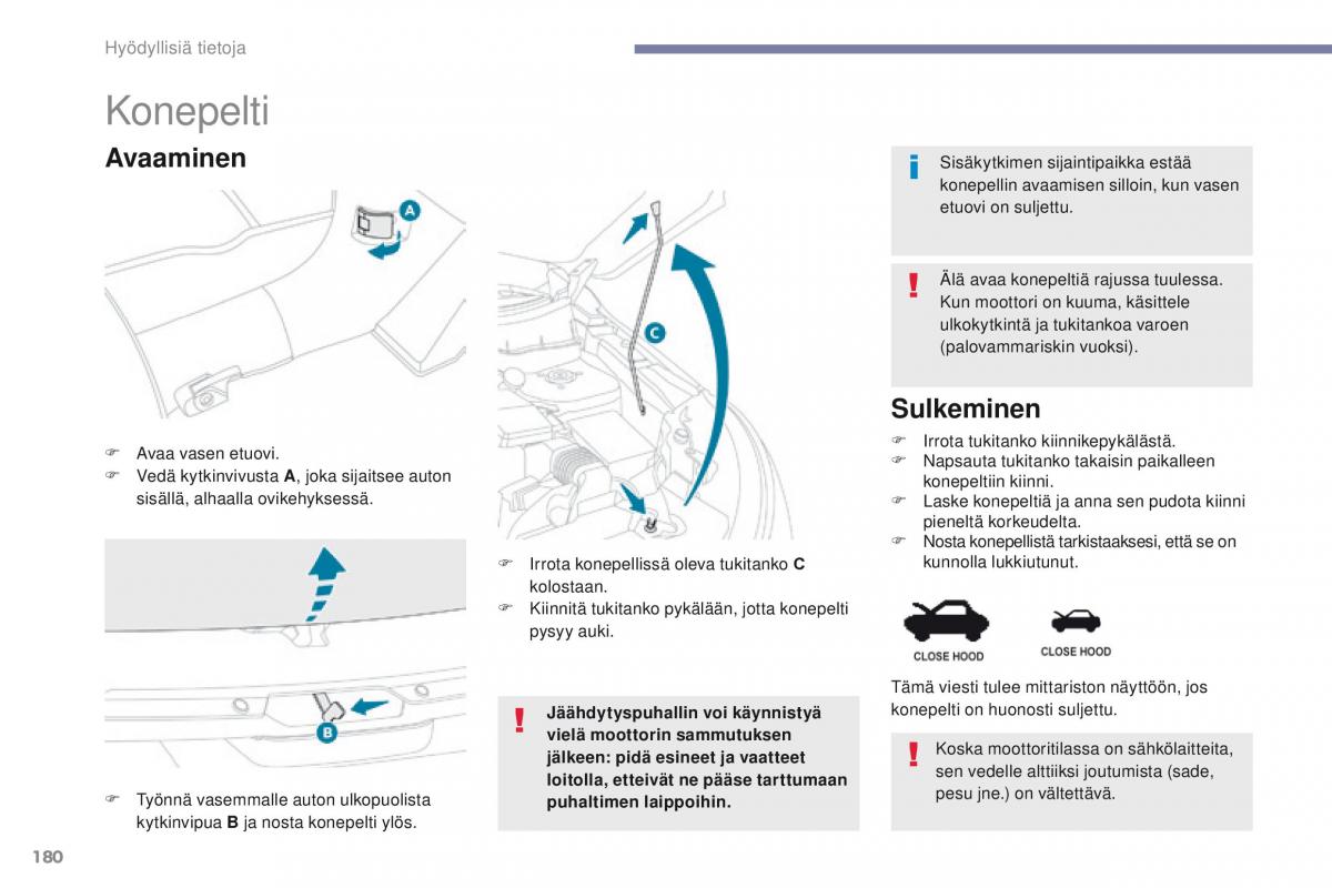 Peugeot 4008 omistajan kasikirja / page 182