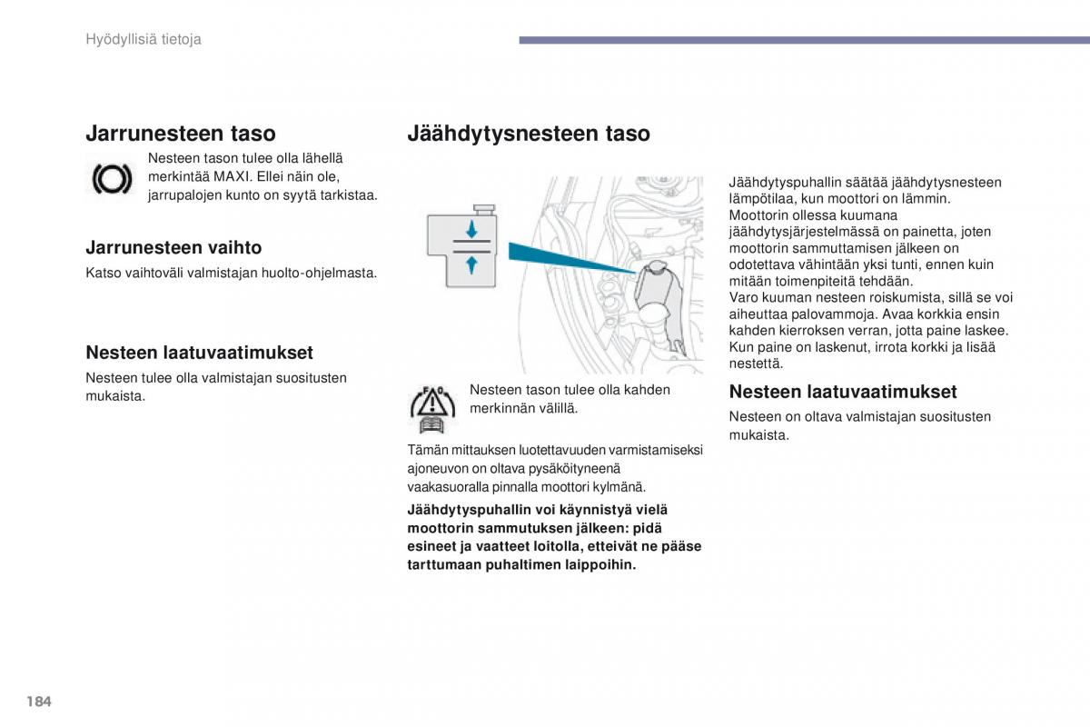 Peugeot 4008 omistajan kasikirja / page 186