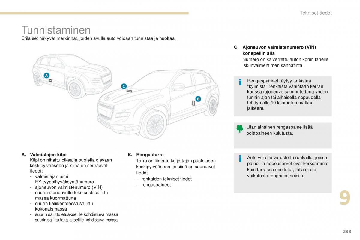 Peugeot 4008 omistajan kasikirja / page 235