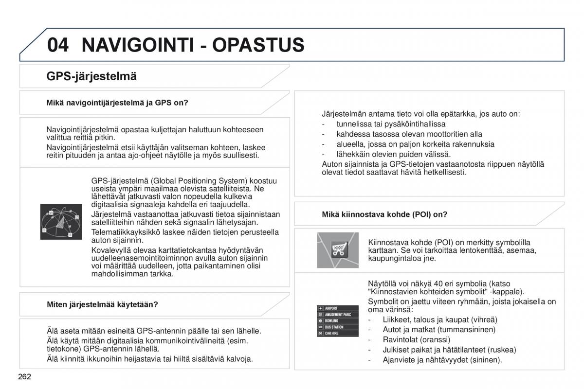 Peugeot 4008 omistajan kasikirja / page 264