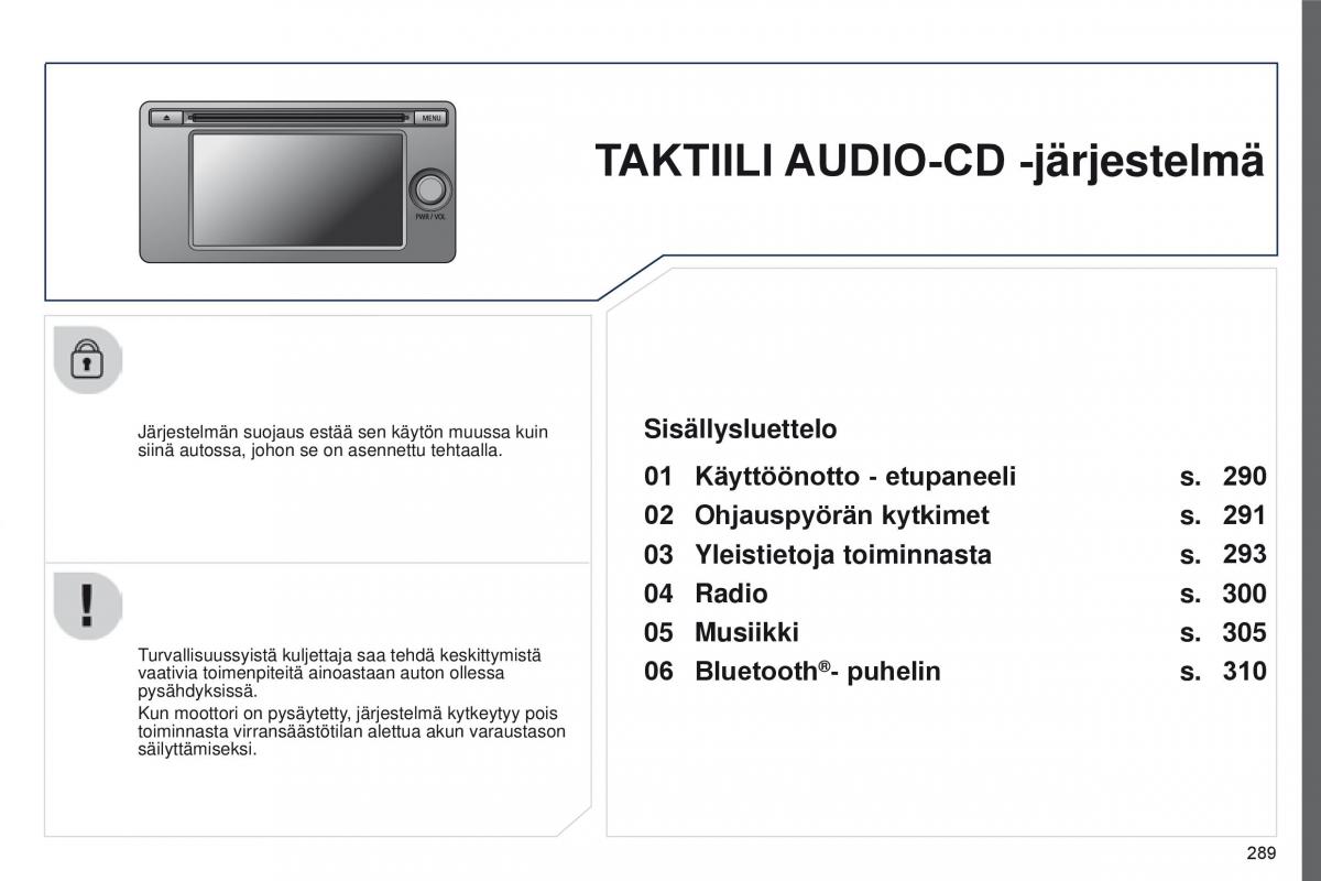 Peugeot 4008 omistajan kasikirja / page 291