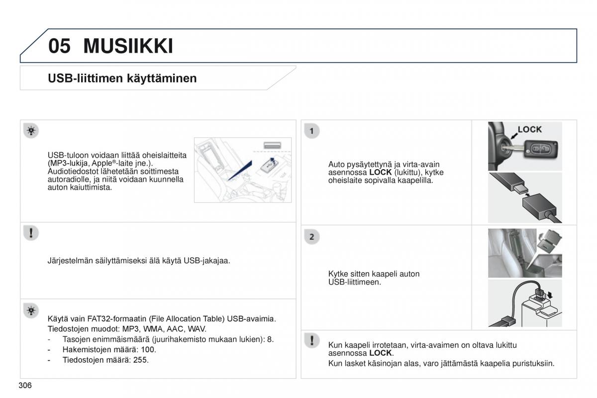 Peugeot 4008 omistajan kasikirja / page 308