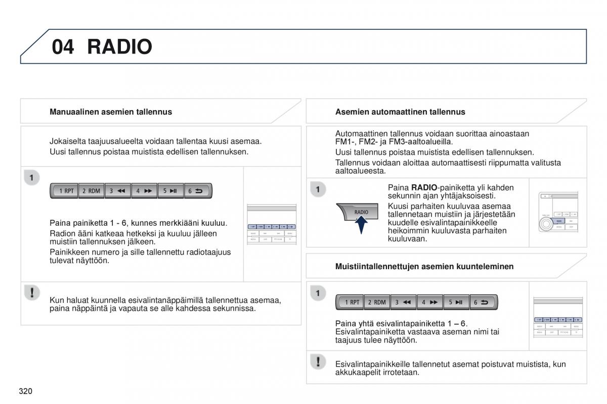 Peugeot 4008 omistajan kasikirja / page 322