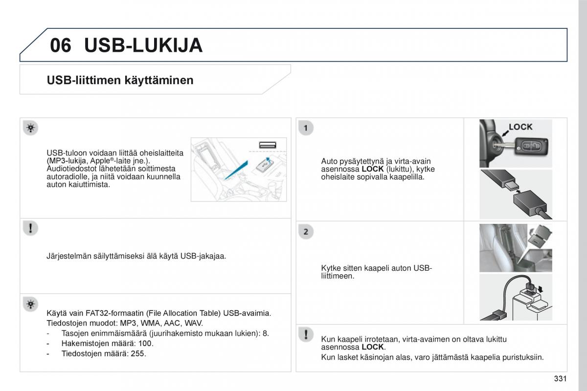 Peugeot 4008 omistajan kasikirja / page 333