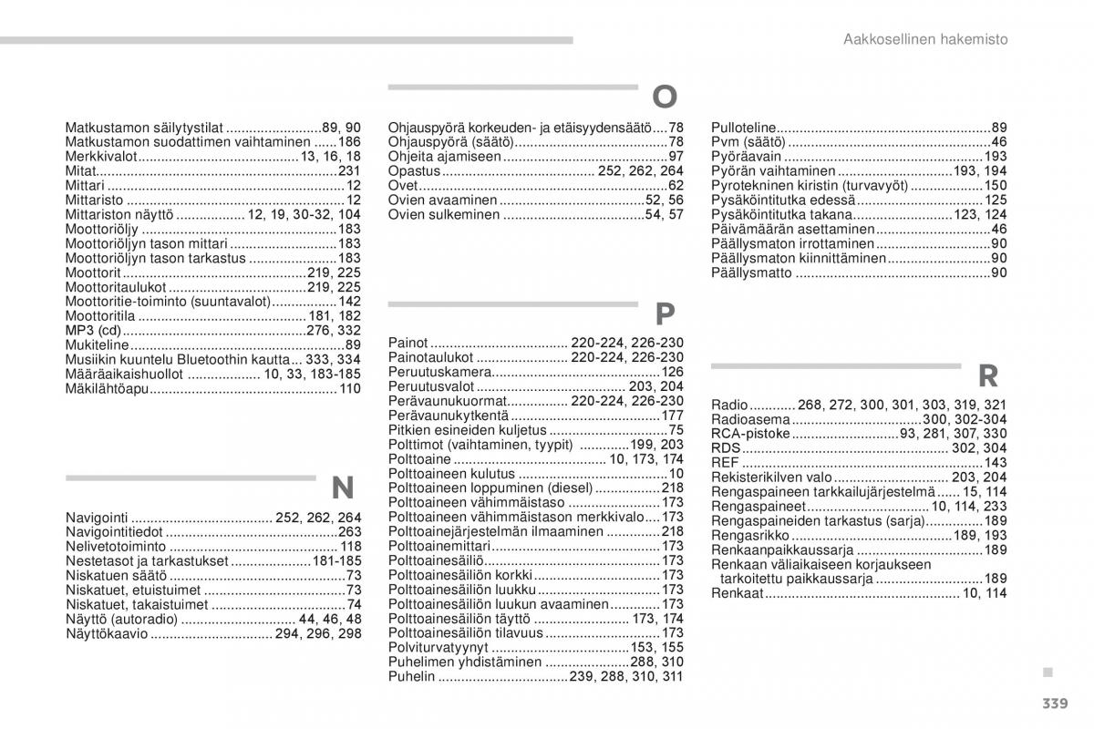 Peugeot 4008 omistajan kasikirja / page 341