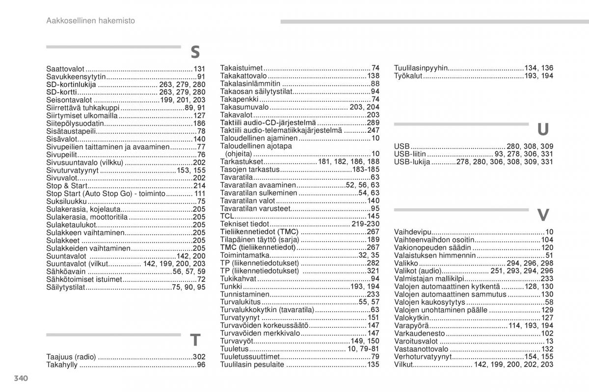 Peugeot 4008 omistajan kasikirja / page 342