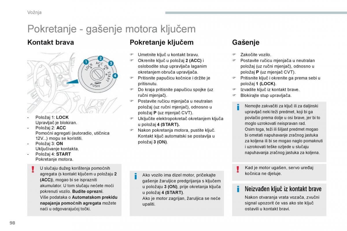 Peugeot 4008 vlasnicko uputstvo / page 100