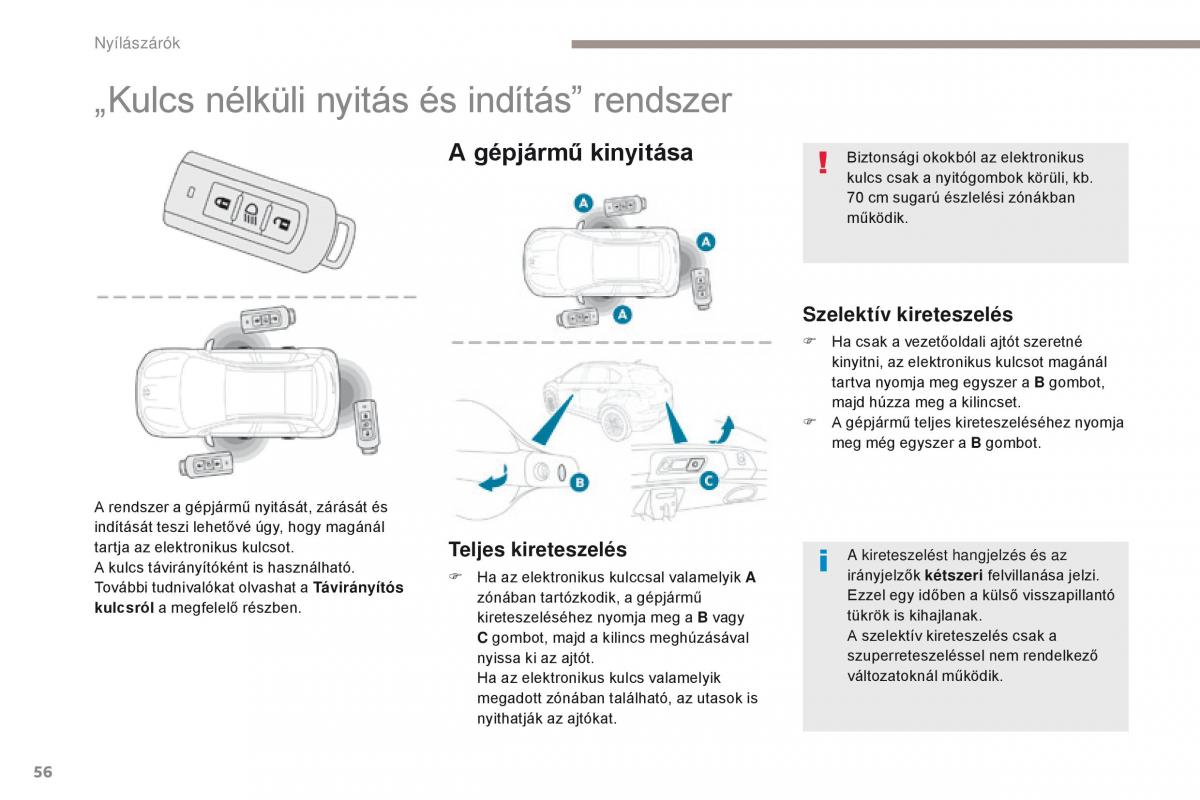 Peugeot 4008 Kezelesi utmutato / page 58