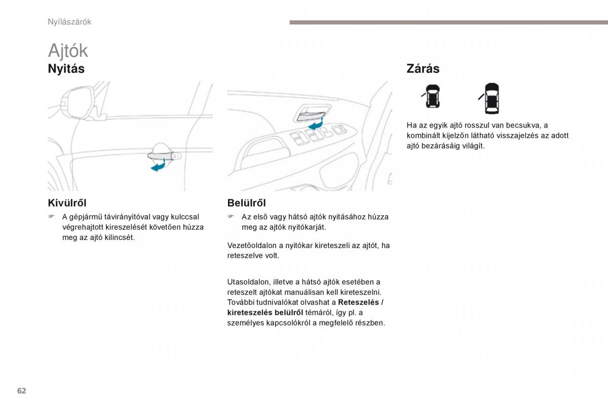 Peugeot 4008 Kezelesi utmutato / page 64