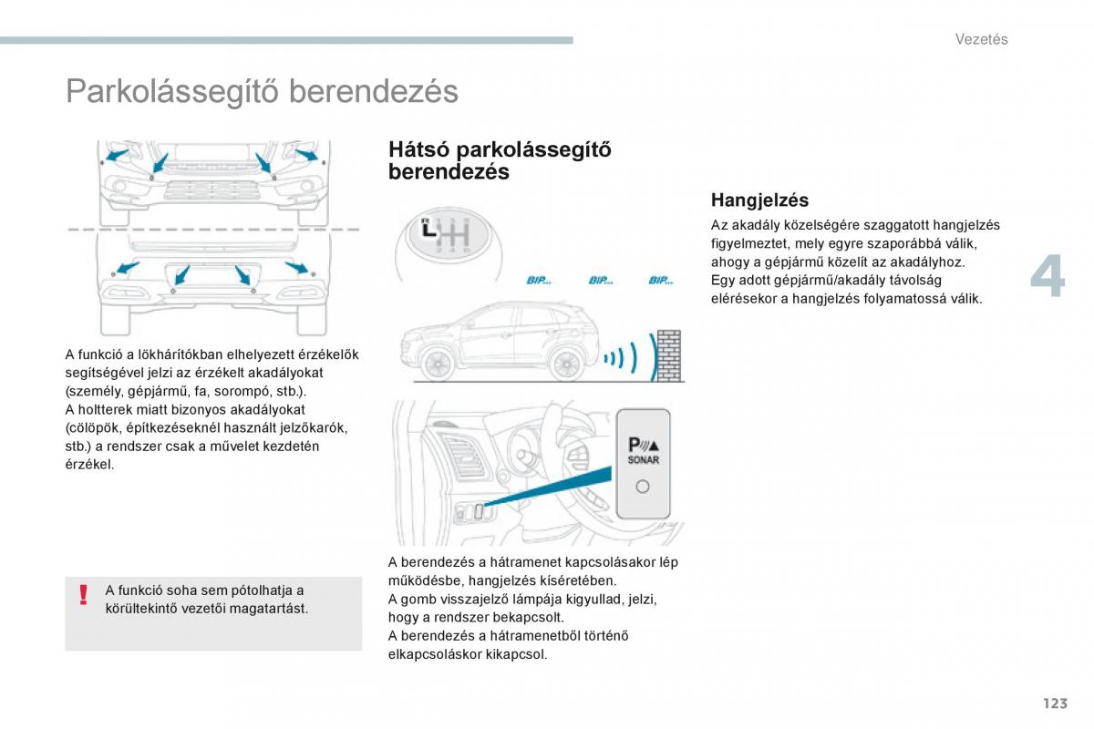 Peugeot 4008 Kezelesi utmutato / page 125