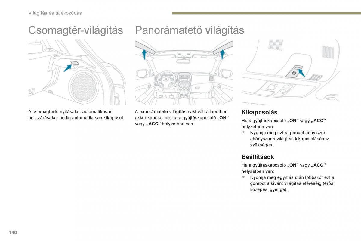 Peugeot 4008 Kezelesi utmutato / page 142