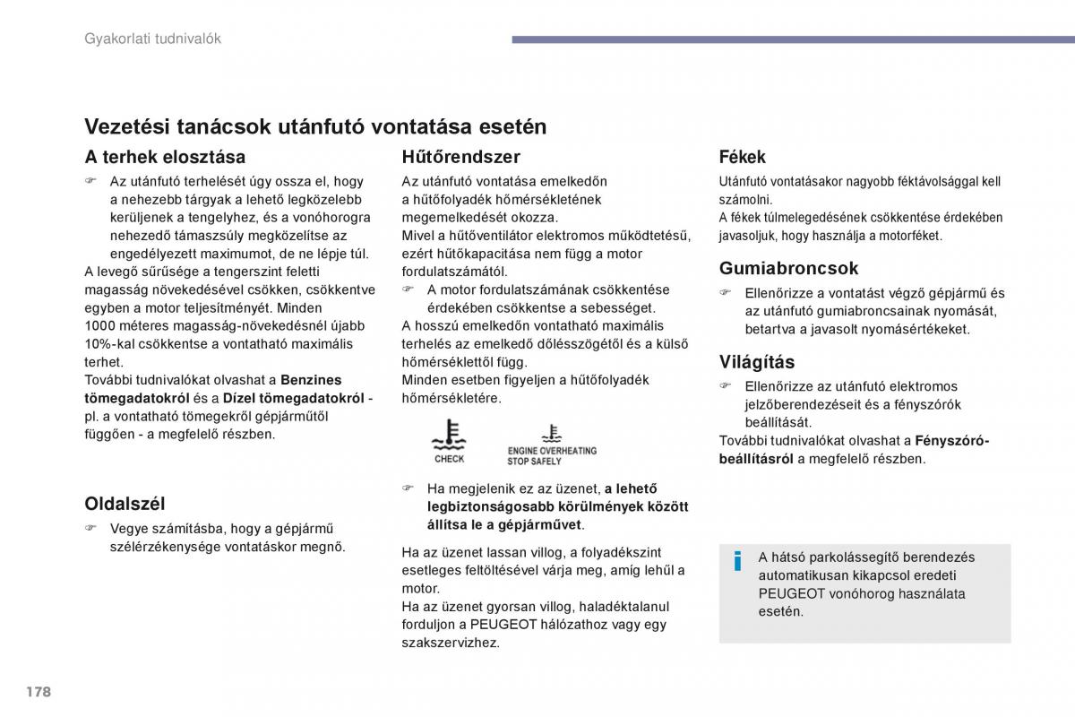 Peugeot 4008 Kezelesi utmutato / page 180
