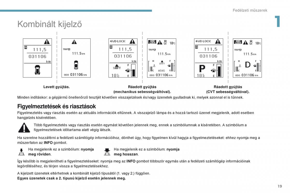 Peugeot 4008 Kezelesi utmutato / page 21