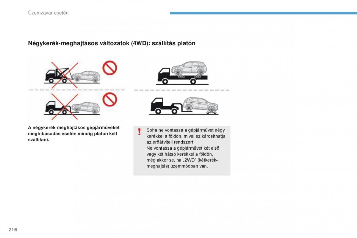 Peugeot 4008 Kezelesi utmutato / page 218