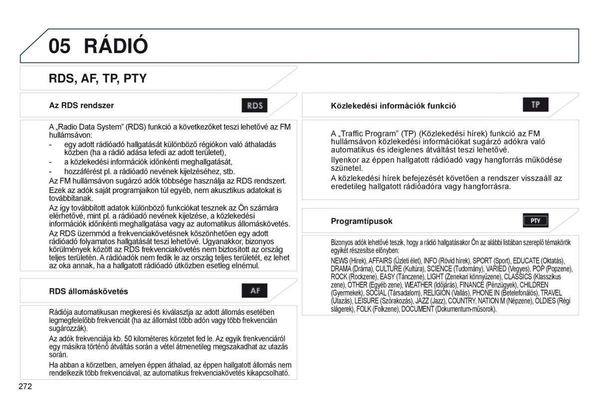 Peugeot 4008 Kezelesi utmutato / page 274