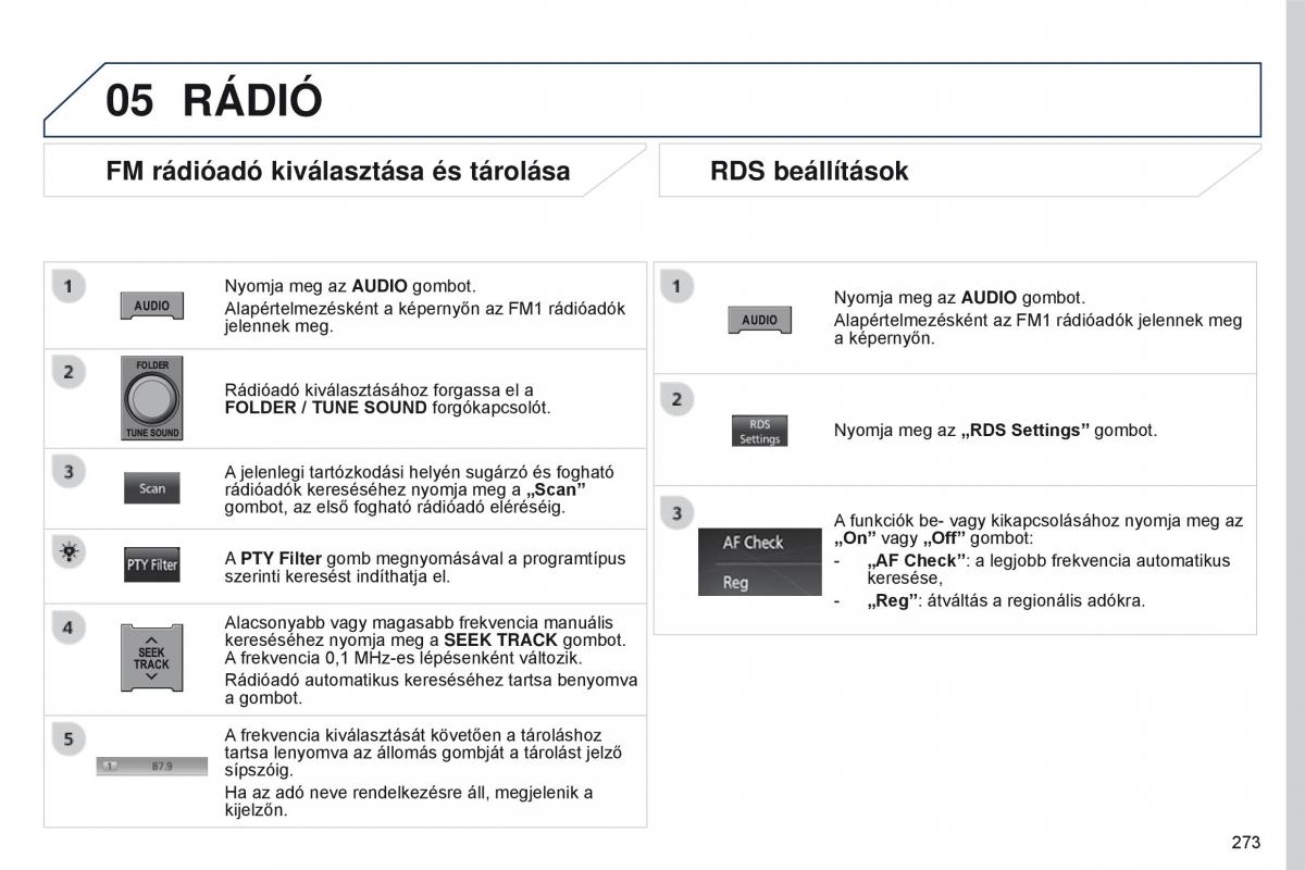 Peugeot 4008 Kezelesi utmutato / page 275