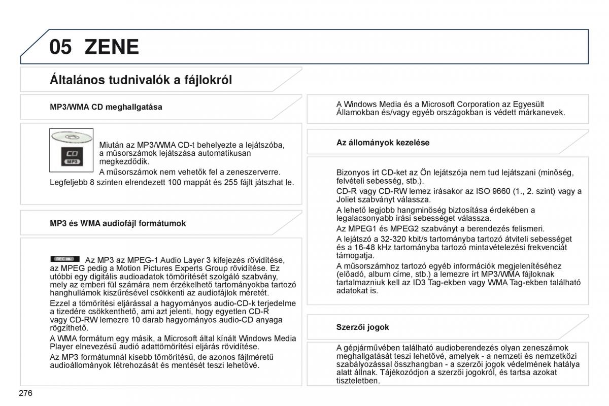 Peugeot 4008 Kezelesi utmutato / page 278