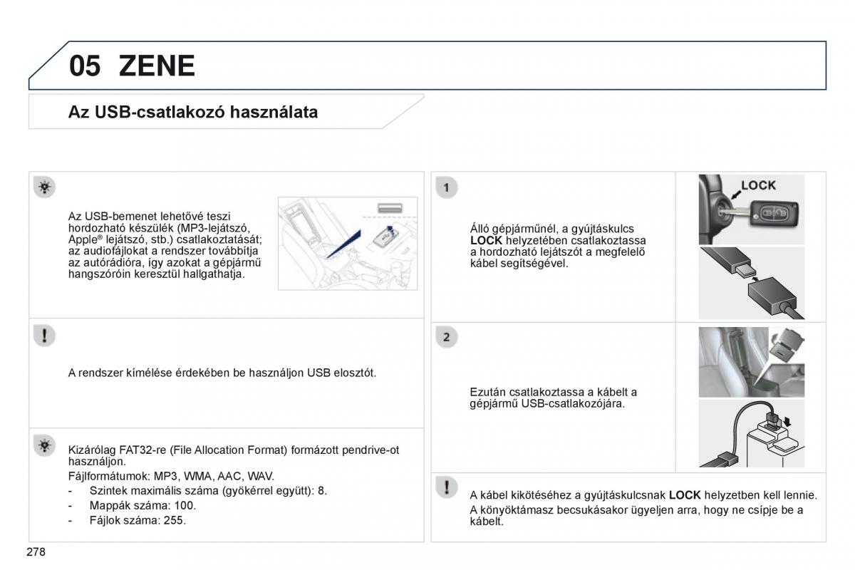 Peugeot 4008 Kezelesi utmutato / page 280