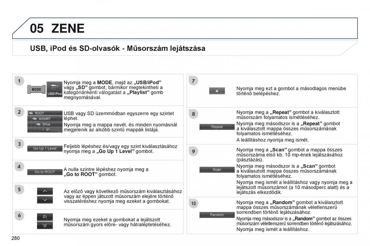 Peugeot 4008 Kezelesi utmutato / page 282