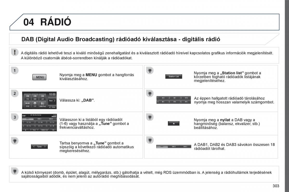 Peugeot 4008 Kezelesi utmutato / page 305