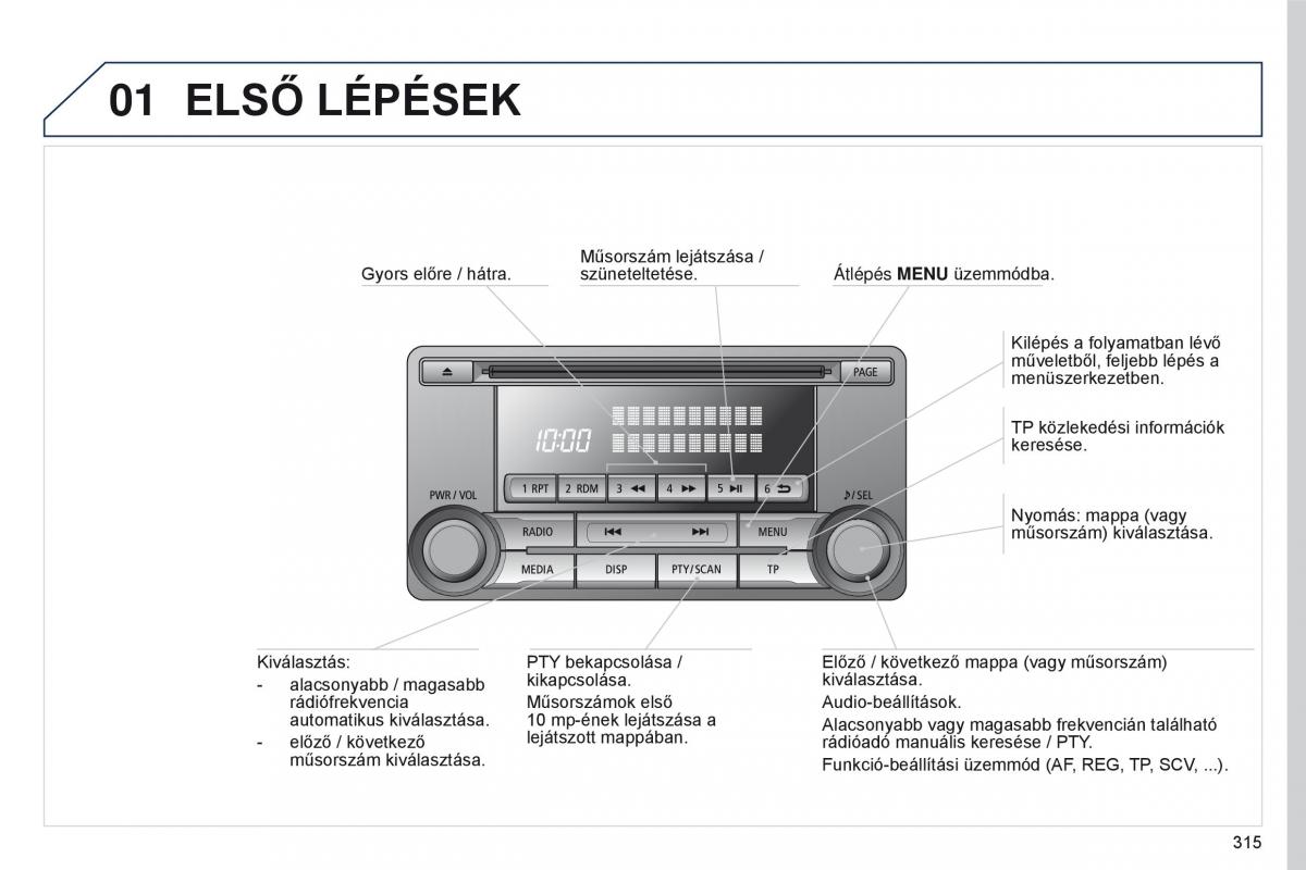 Peugeot 4008 Kezelesi utmutato / page 317