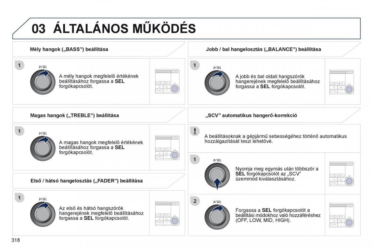 Peugeot 4008 Kezelesi utmutato / page 320