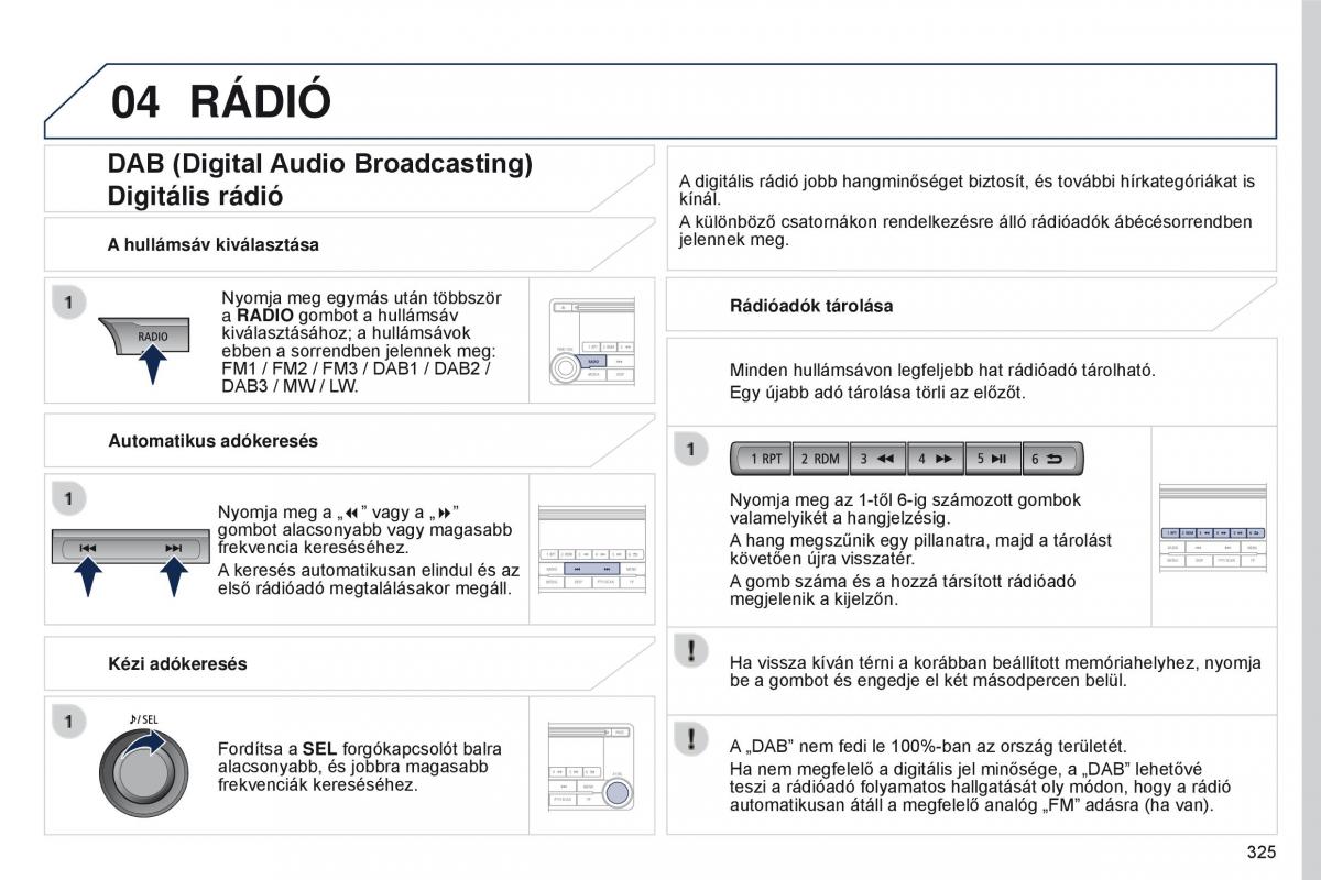 Peugeot 4008 Kezelesi utmutato / page 327