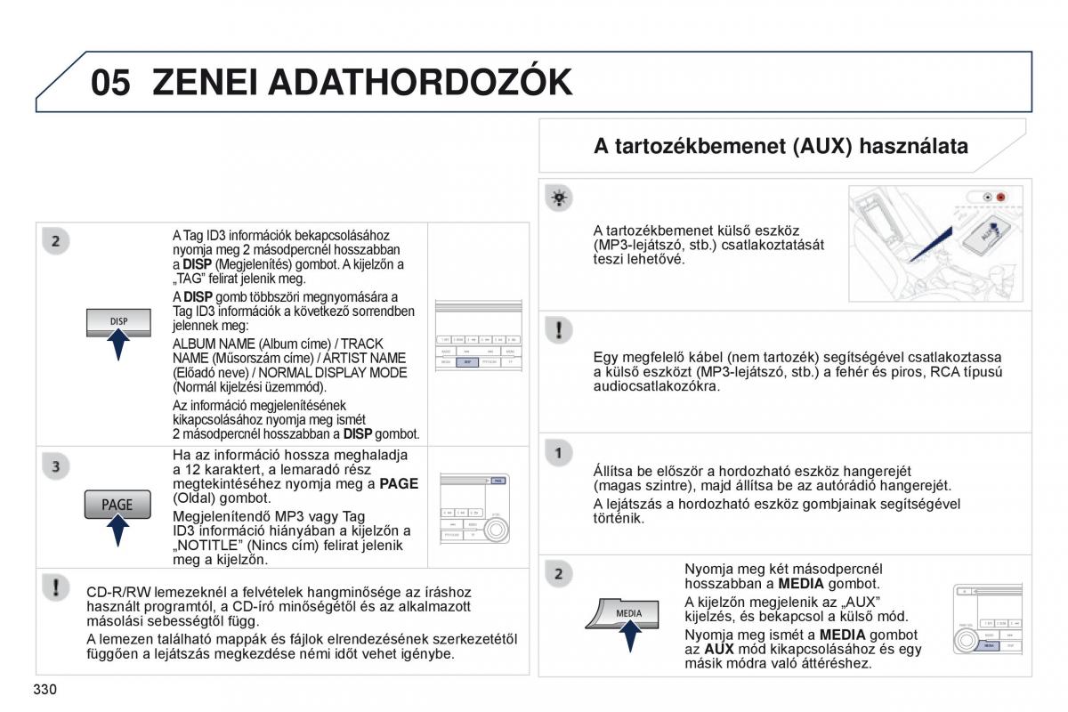 Peugeot 4008 Kezelesi utmutato / page 332