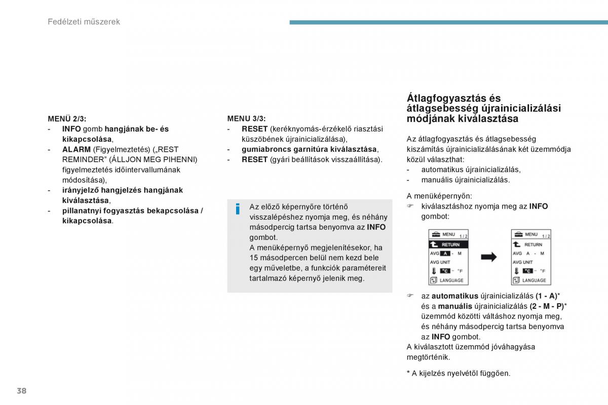 Peugeot 4008 Kezelesi utmutato / page 40